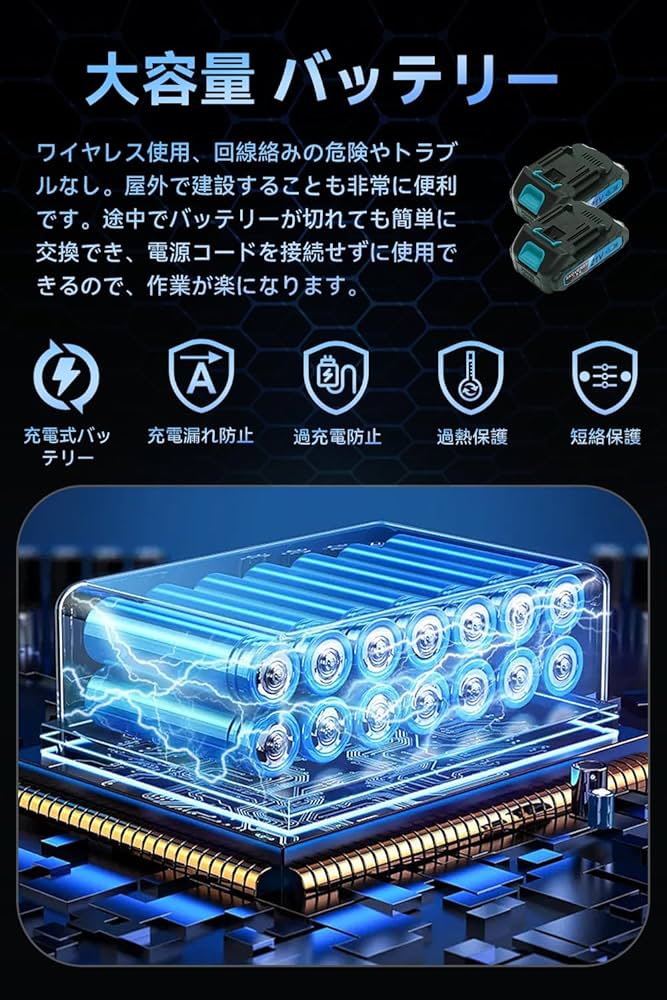 Amazon | 電動ノコギリ レシプロソー 2個バッテリ ノコギリ